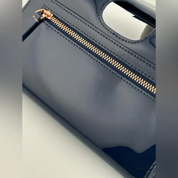 Ted Baker Navy Patent Leather Clutch Wallet - Picture 12 of 16